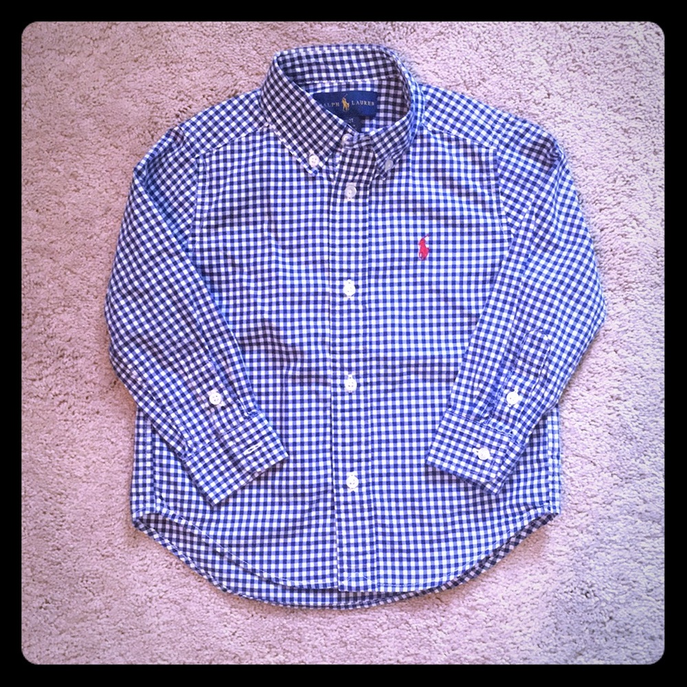 Ralph Lauren checkered button down dress shirt